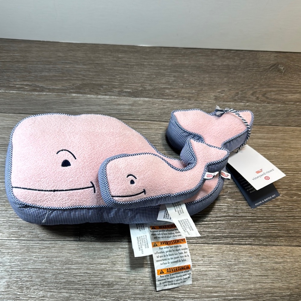 Vineyard Vines Pink and Blue Plush & Rattle Set